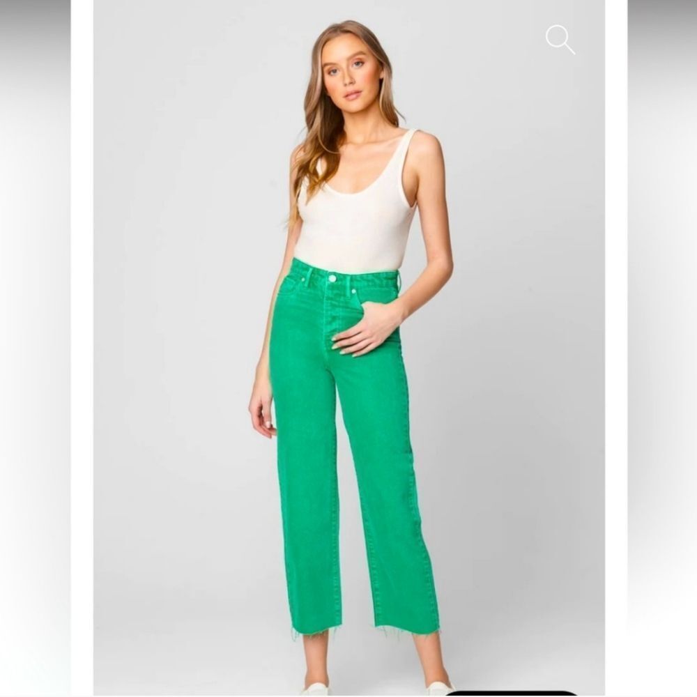 New BlankNYC Ribcage Baxter Straight Jeans Feeling Lucky Green 31